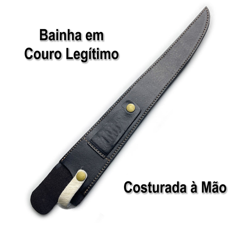 Faca Churrasco Artesanal  Língua de Chimango 14" 02