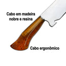 Faca Churrasco Artesanal Bowie" com abridor de garrafa