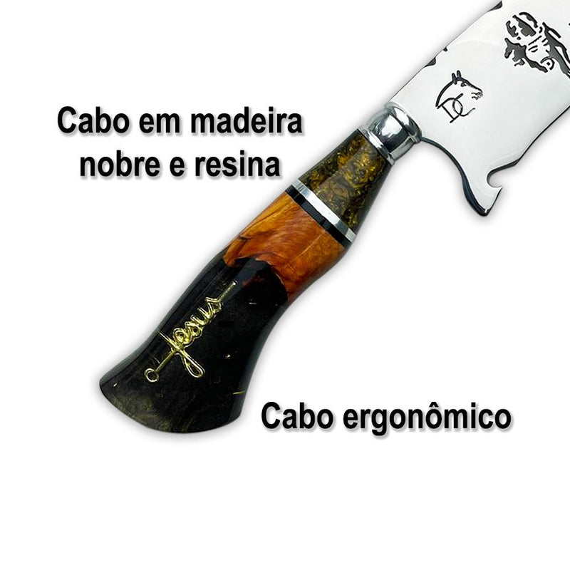 Faca Churrasco Artesanal 8" Jesus
