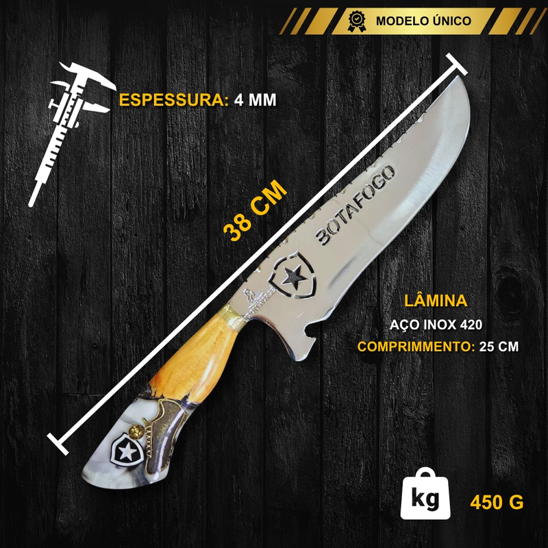 Faca De Churrasco Do Bota Fogo - Personalizada