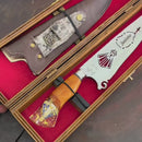 Faca Churrasco Artesanal Nossa Senhora Aparecida Terço + Bainha Grátis